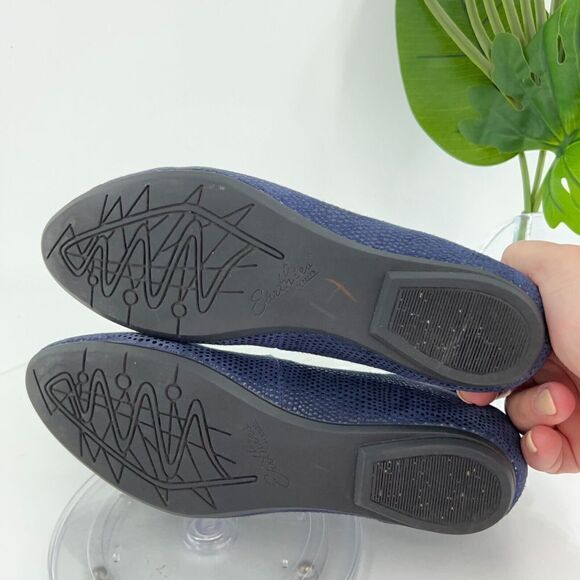 Earthies by Earth Women's Size 7 Essen Navy Blue Leather Flats Strappy Slip On - Picture 9 of 15